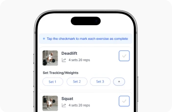 Exercise tracking in FitClients app