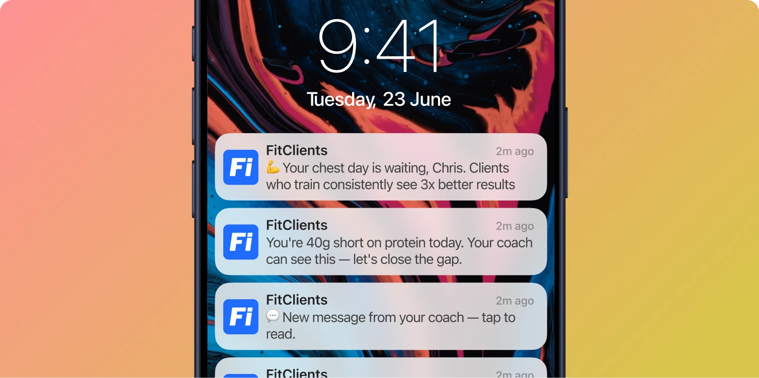 FitClients notifications