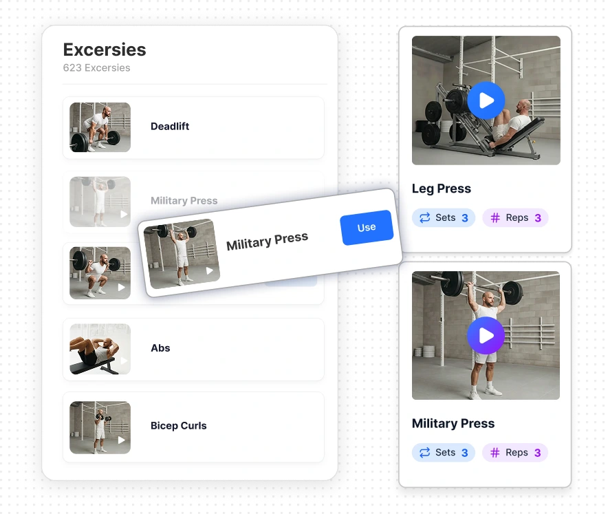 Fitness exercise library
