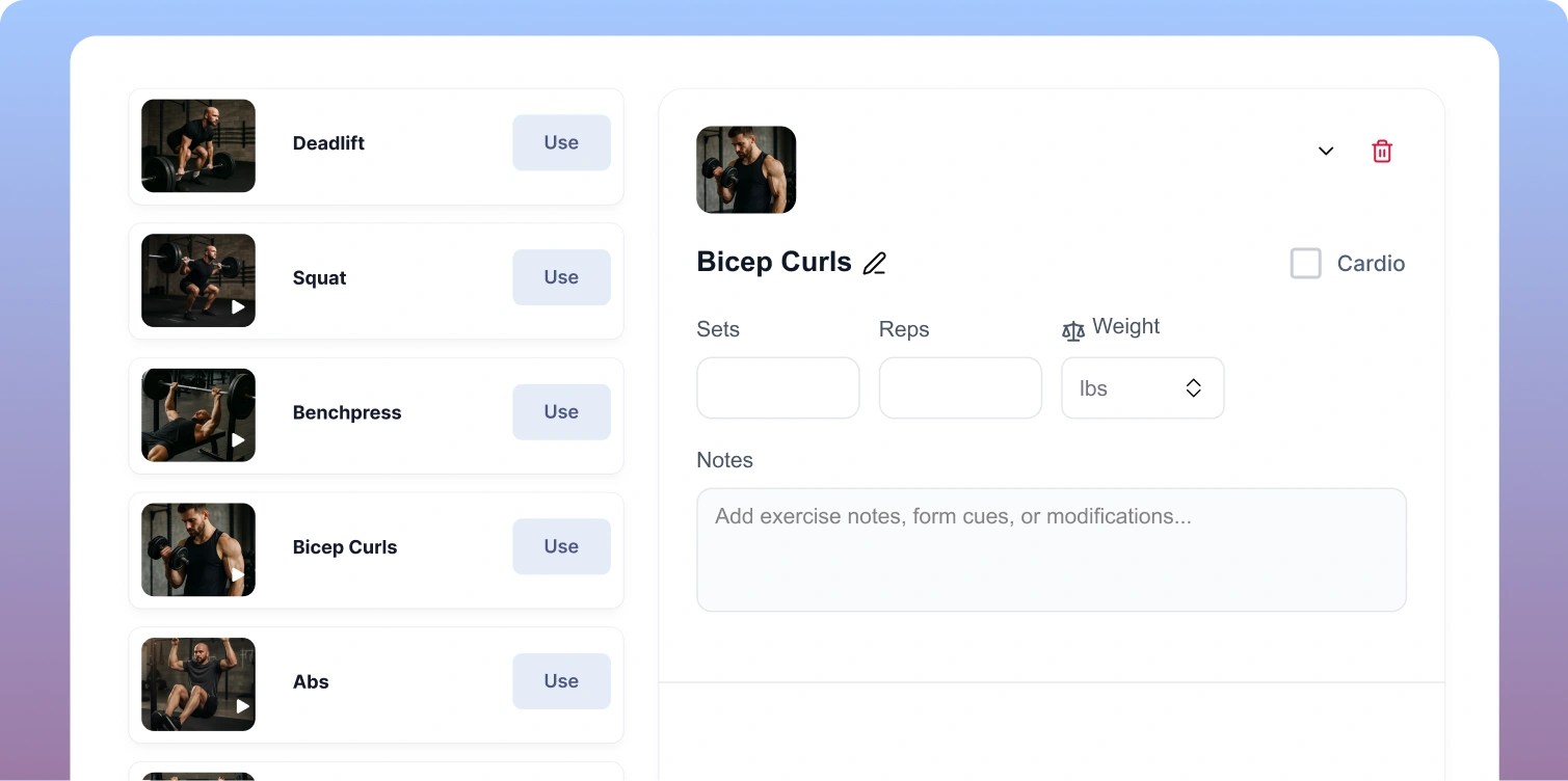 Free workout builder software for personal trainers