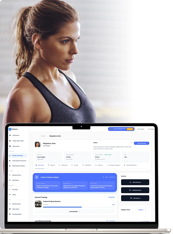 Personal trainer computer software