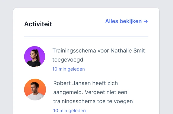 Activiteitentracker voor klanten