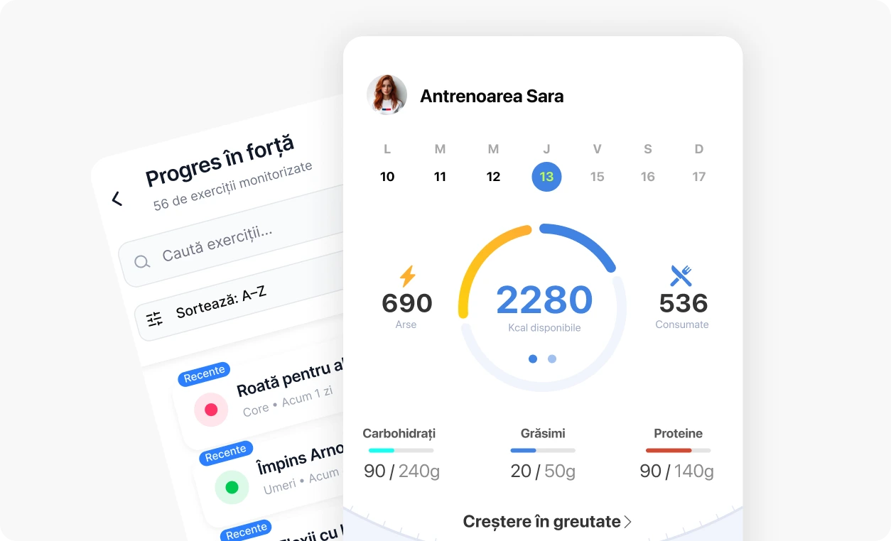 Aplicație fitness pentru antrenori personali