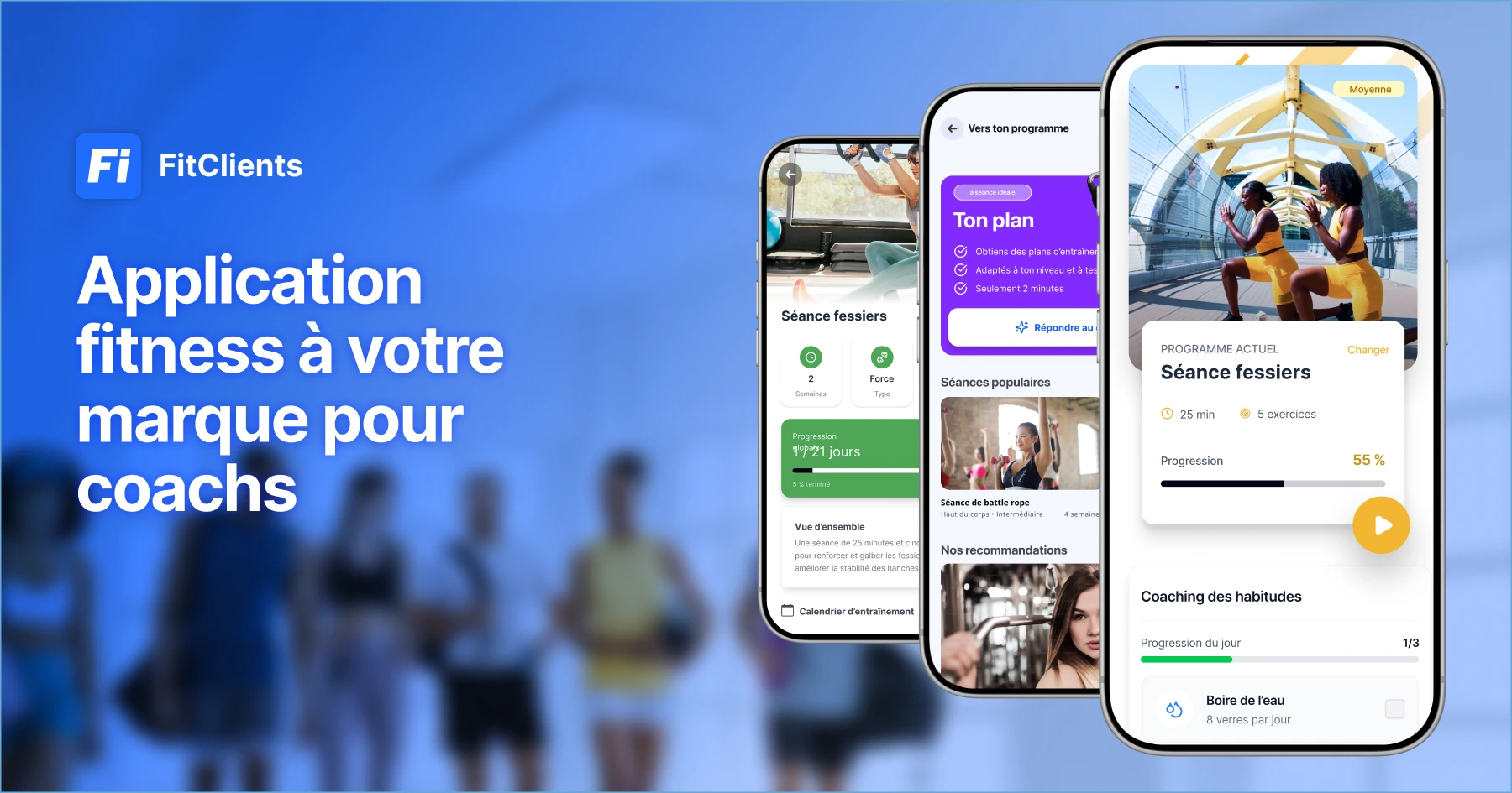 Application de fitness à votre marque pour coachs sportifs