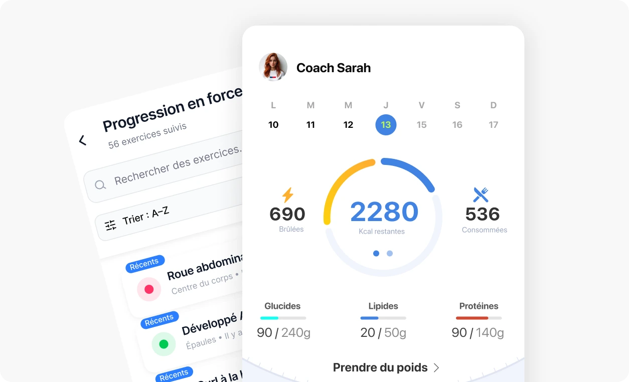 Application fitness pour coachs sportifs