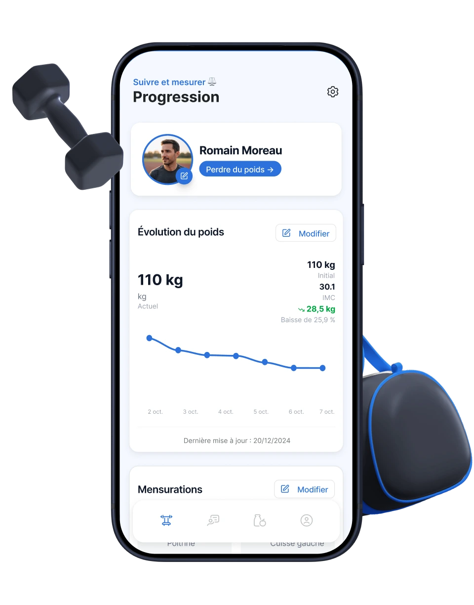 Une application de suivi client pour coachs sportifs, facile à utiliser régulièrement