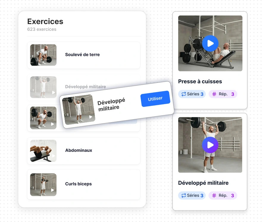Banque d'exercices de fitness
