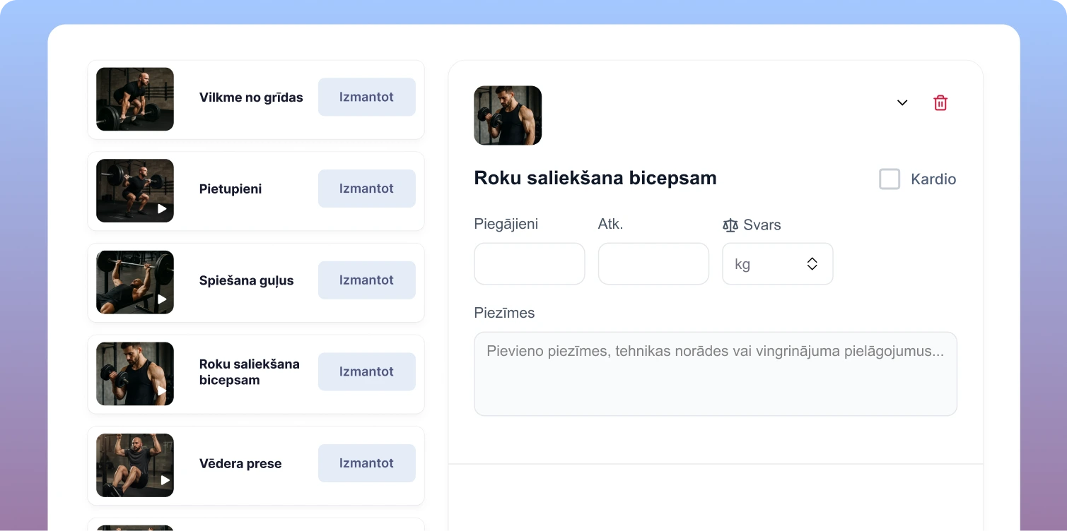 Bezmaksas treniņu plānu veidošanas programma personīgajiem treneriem