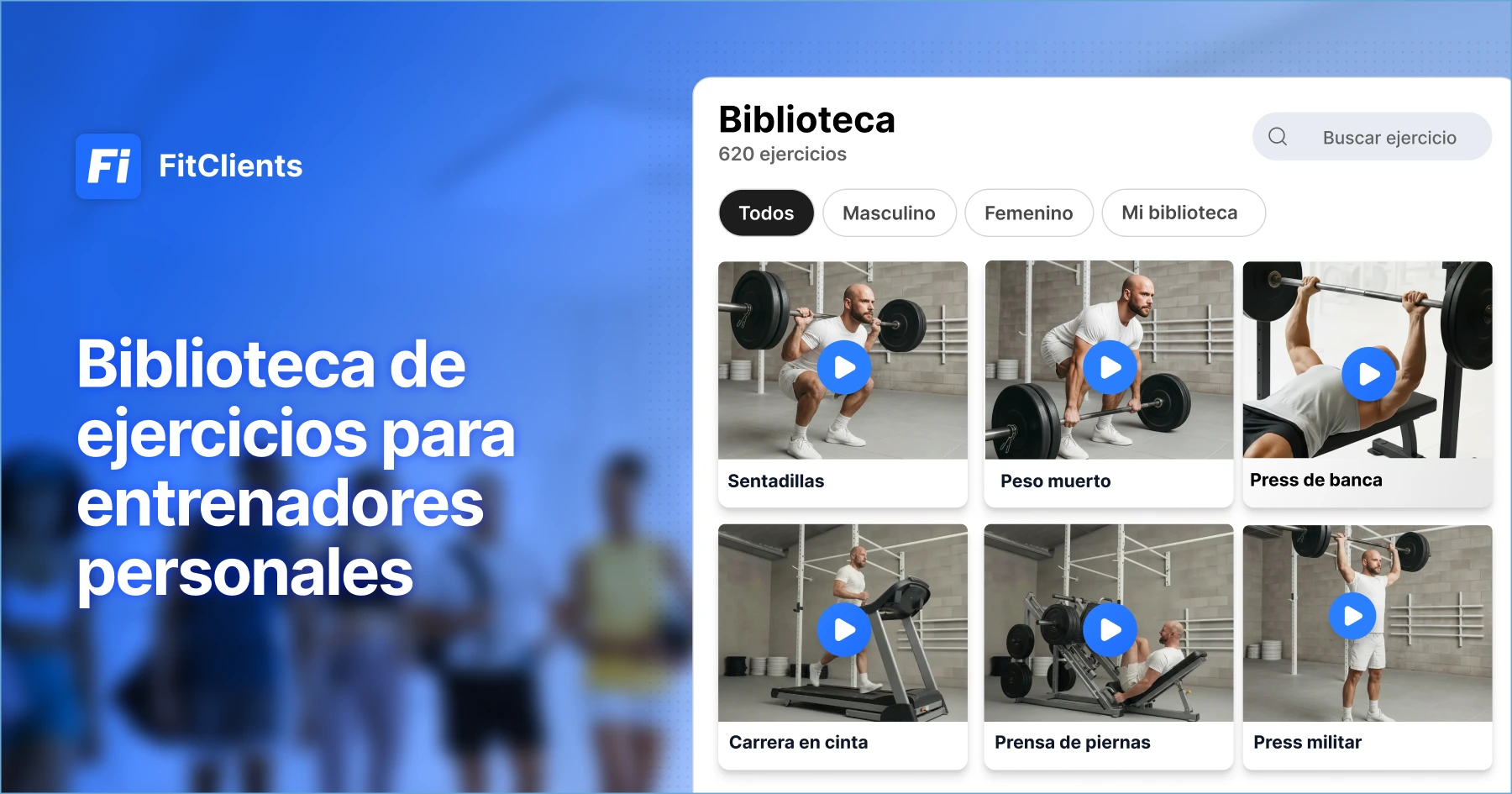 Biblioteca de ejercicios para entrenadores
