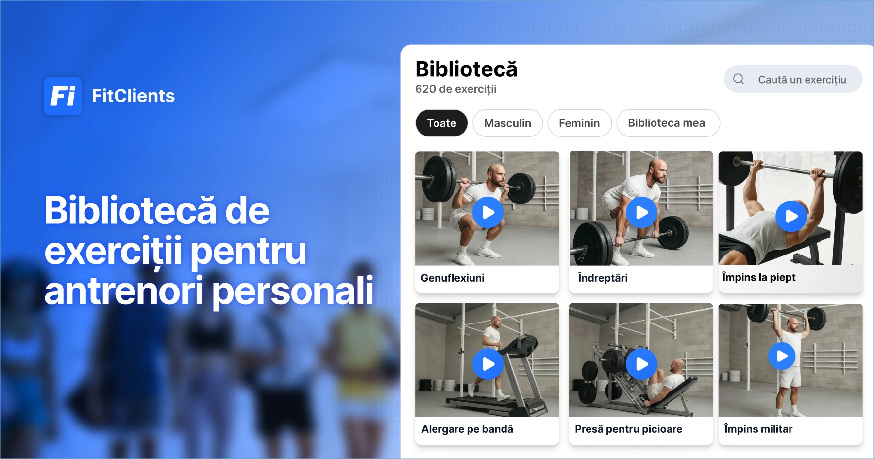 Bibliotecă de exerciții pentru antrenori
