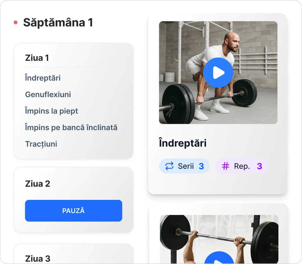 Bibliotecă de videoclipuri cu exerciții