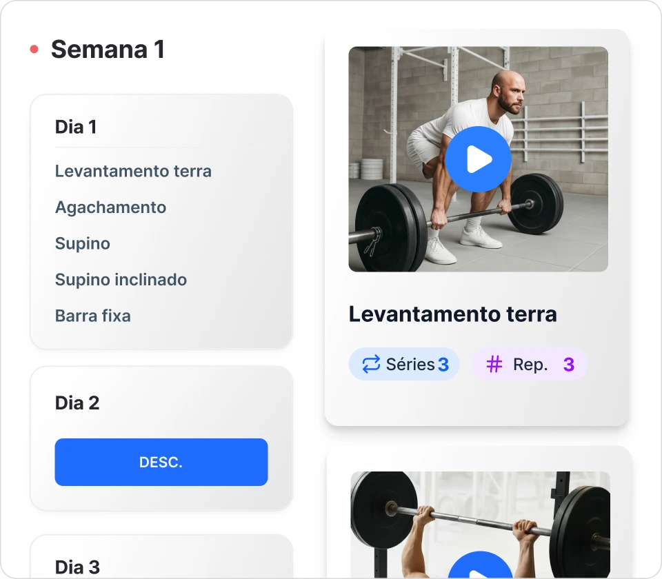 Biblioteca de vídeos de exercícios