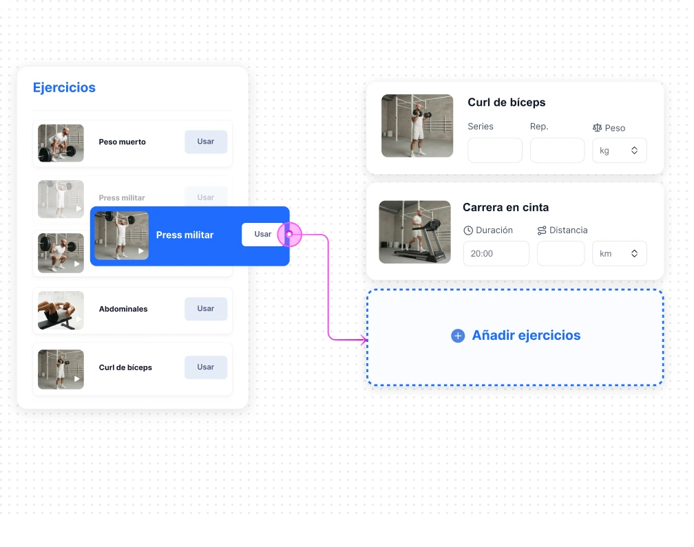 Software para entrenadores: crea rutinas con arrastrar y soltar