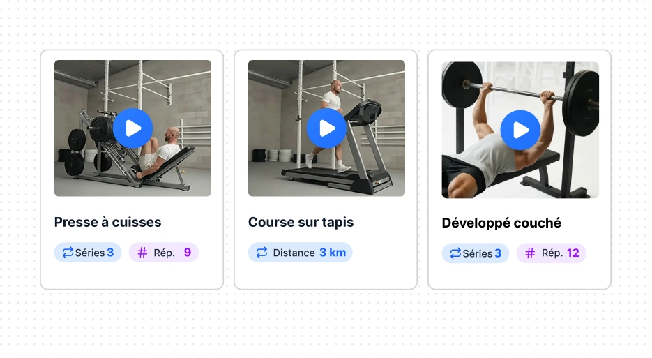 Création de programmes d'entraînement avec des exercices