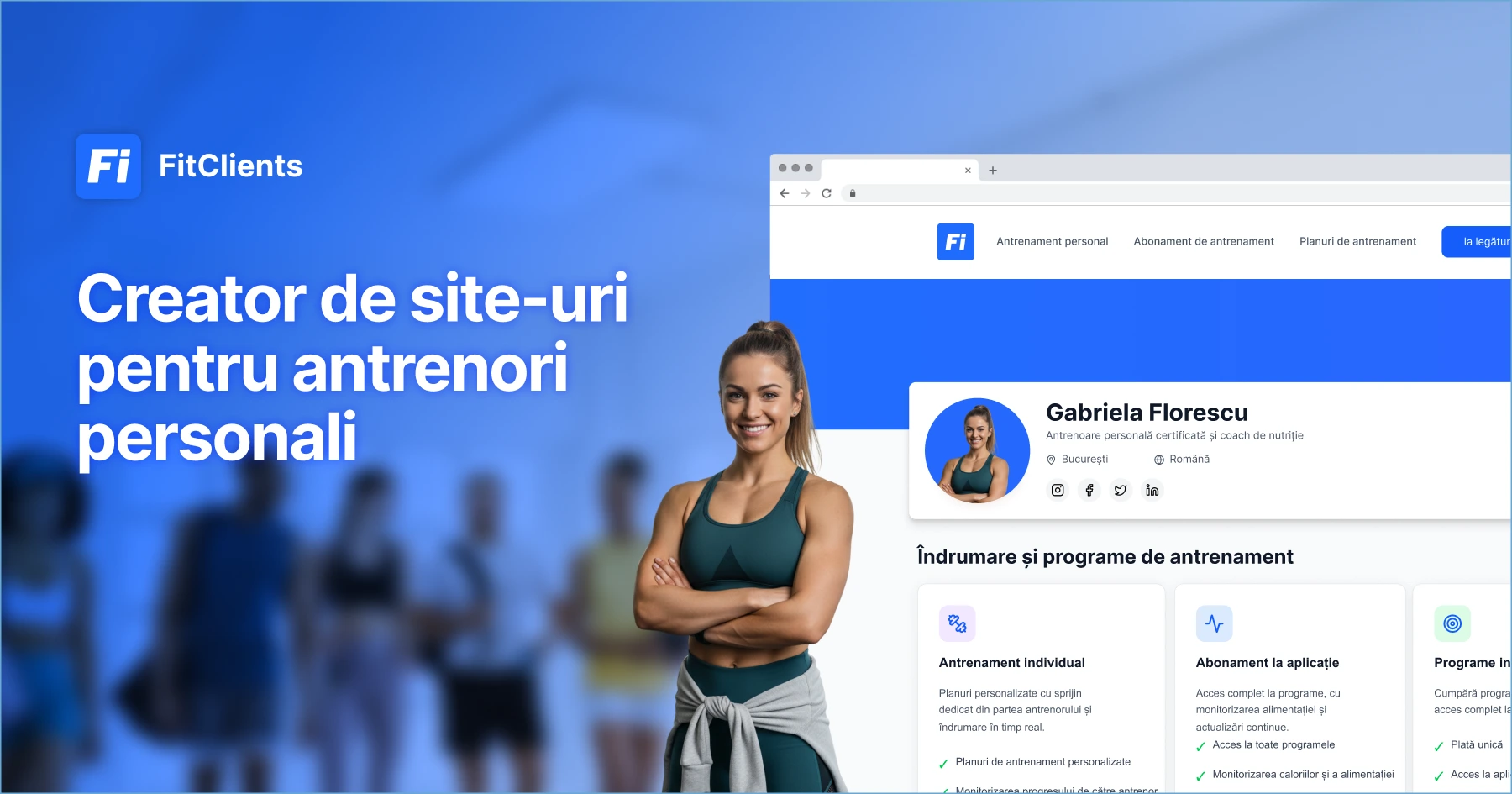 Creator de site-uri pentru antrenori personali