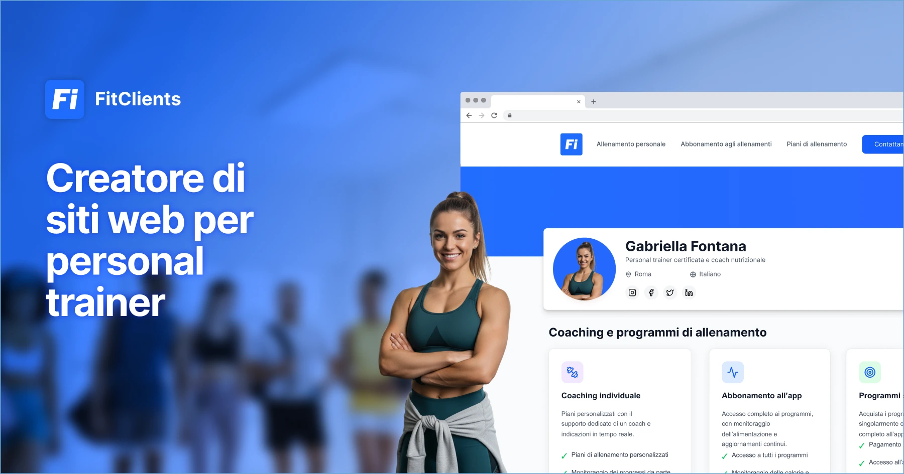 Creatore di siti web per personal trainer