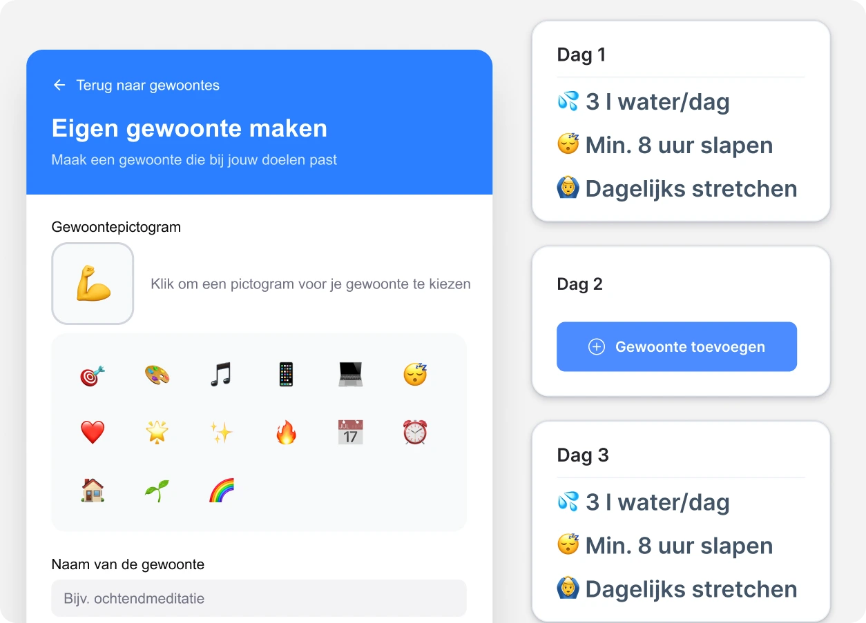Een eigen gewoonte aanmaken in de app