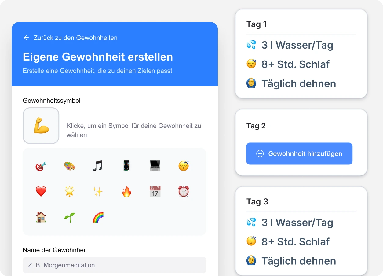 Eigene Gewohnheit in der App erstellen