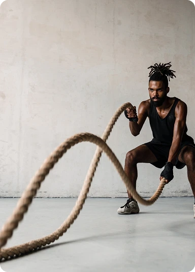 Entrenamiento con cuerdas de batalla
