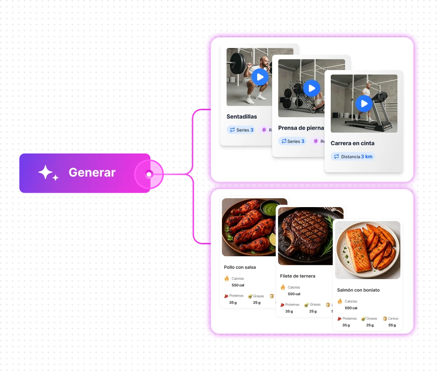 Generador de entrenamientos y planes de alimentación con IA