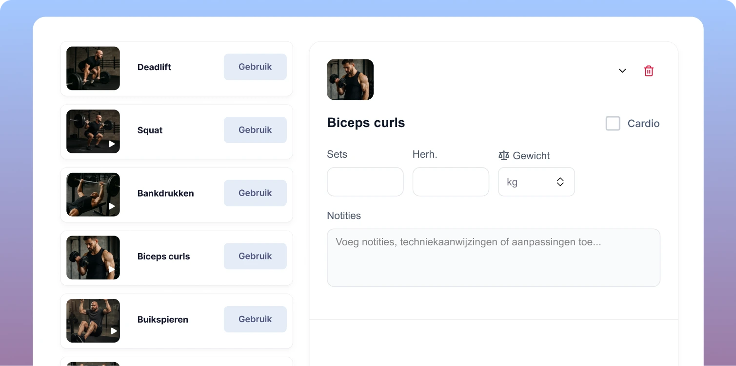 Gratis software voor personal trainers om trainingsschema's te maken