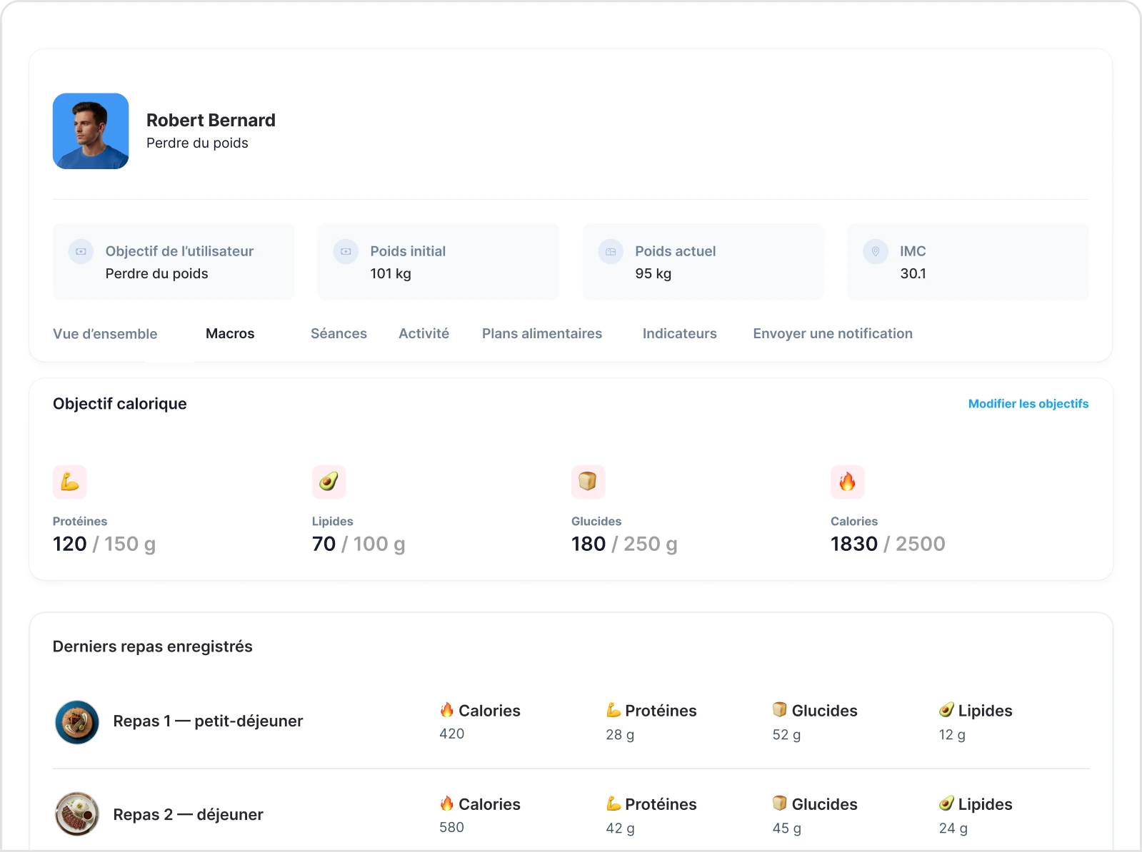 Logiciel de suivi des clients de coaching sportif