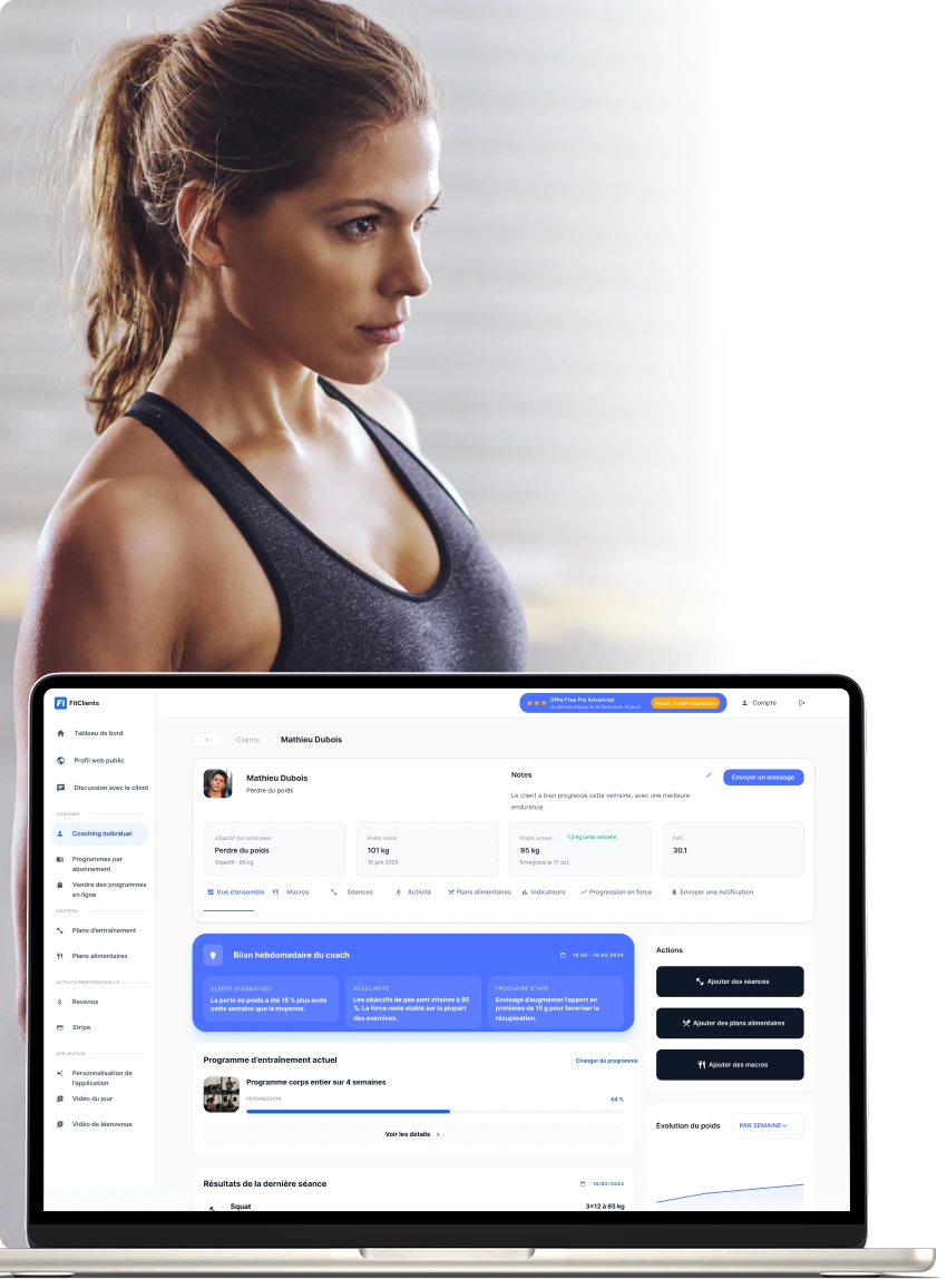 Logiciel informatique pour coachs sportifs