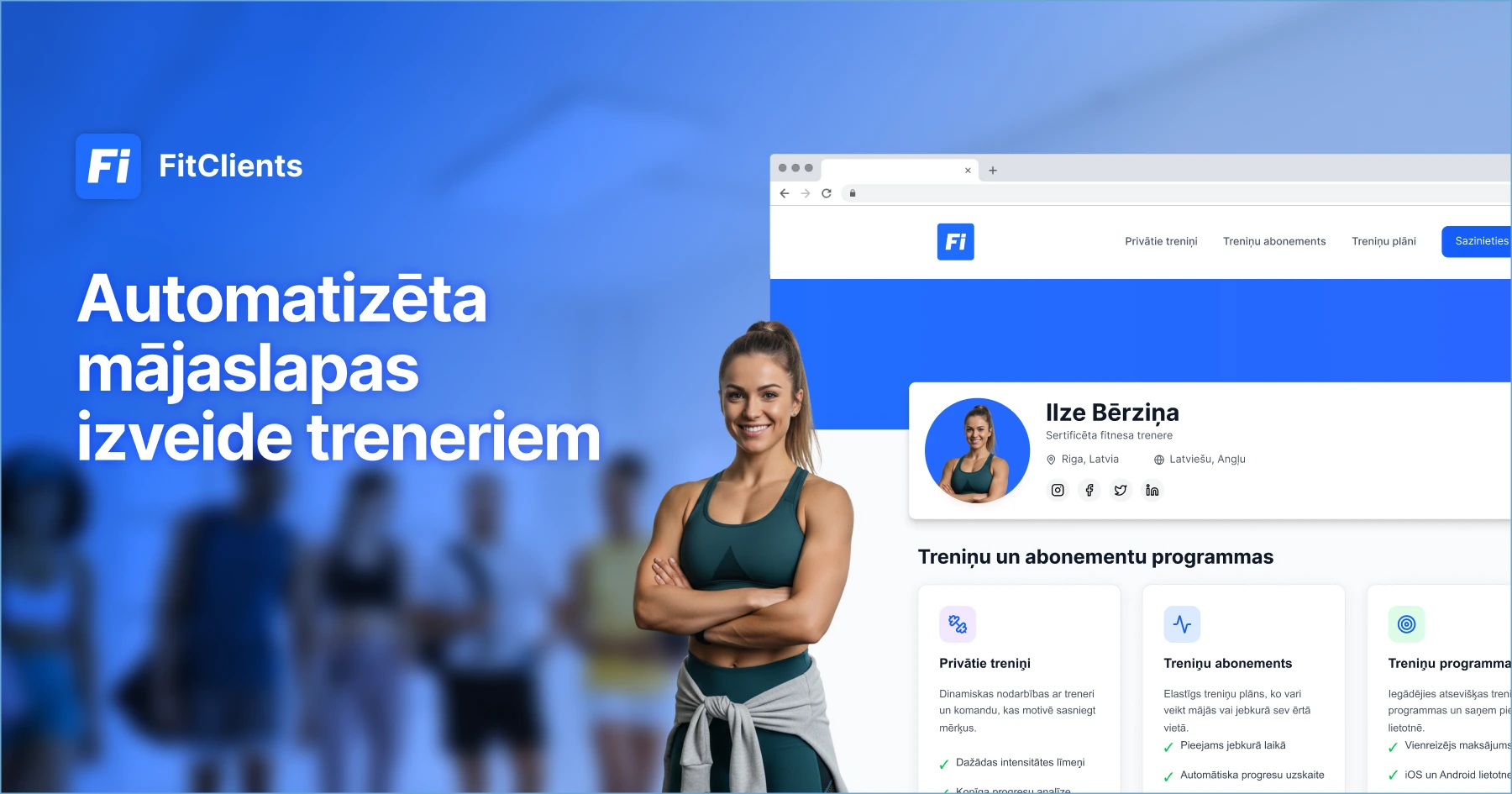 Mājaslapu veidotājs personīgajiem treneriem