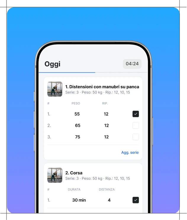 Monitoraggio degli allenamenti nell'app FitClients