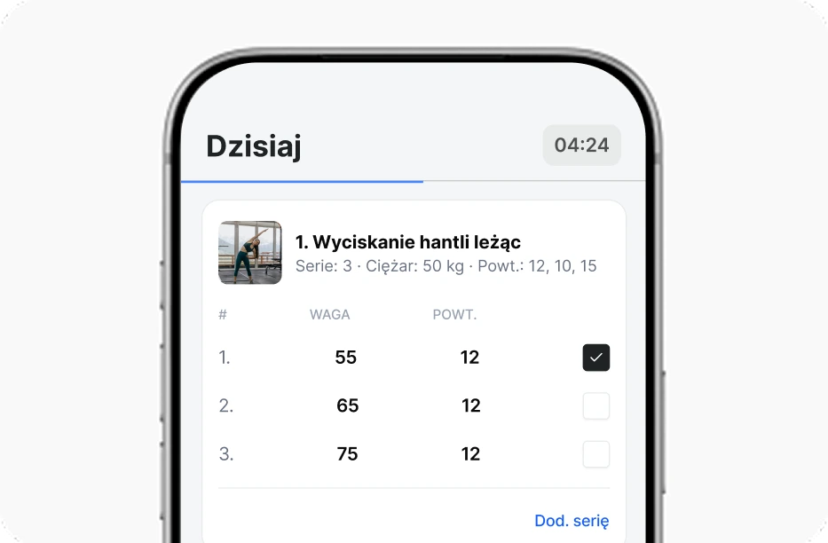 Monitorowanie ćwiczeń w aplikacji FitClients