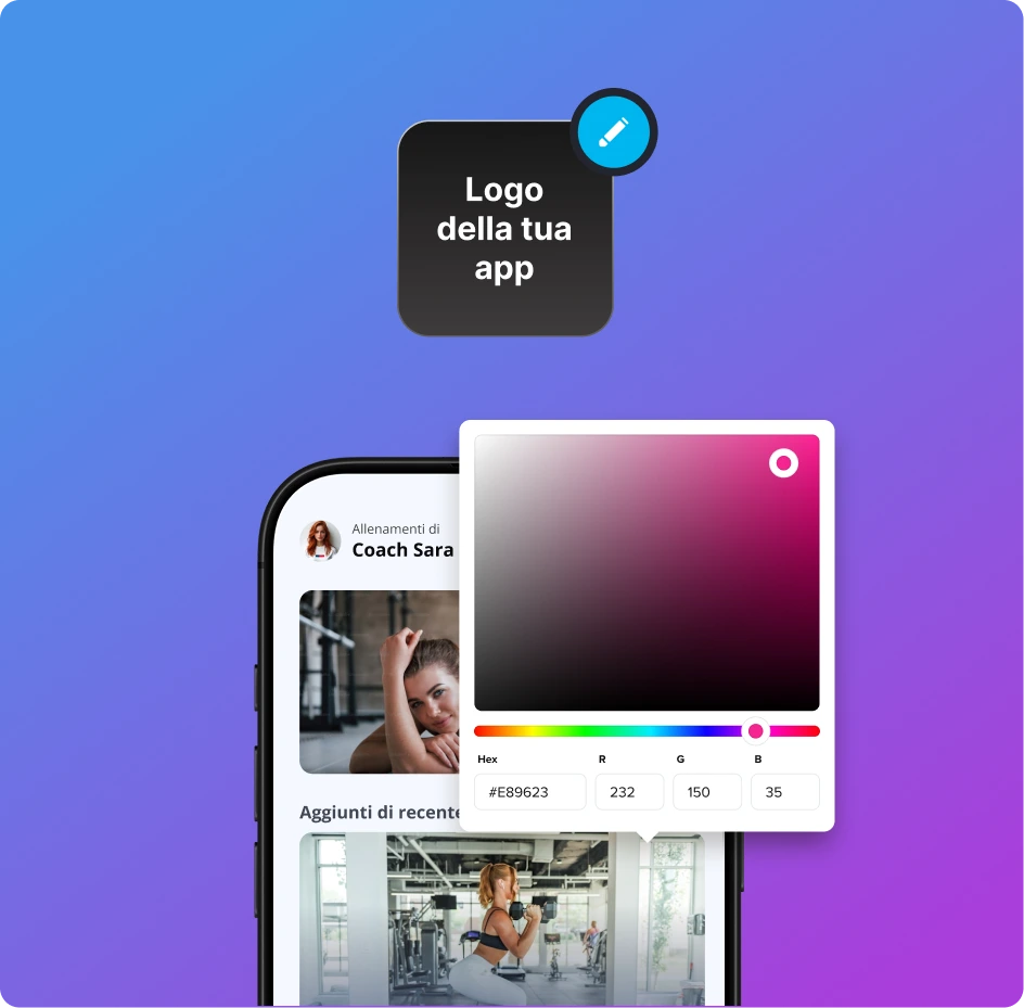 Personalizzazione completa dell'app di personal training con il proprio marchio