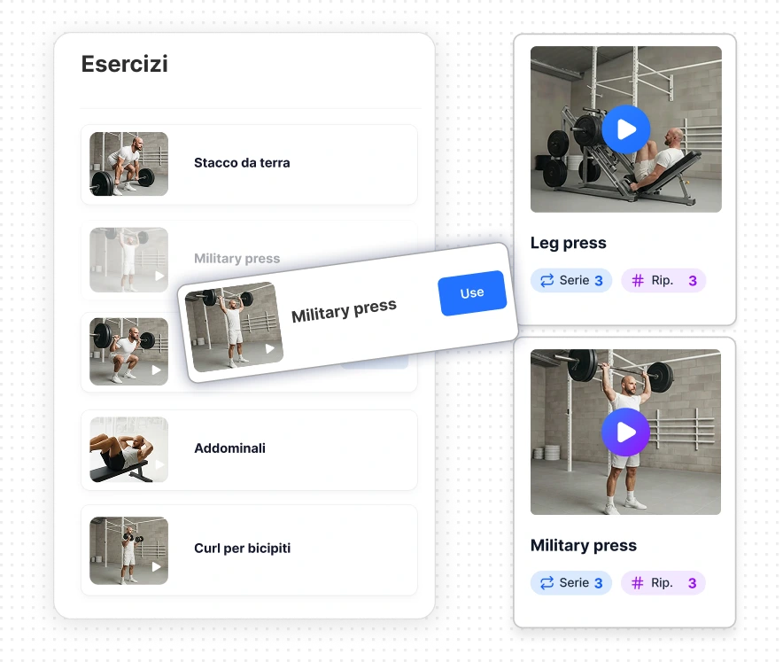 Piattaforma per generare allenamenti per trainer