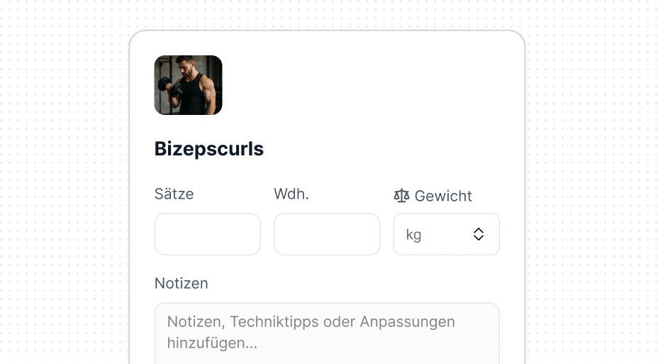 Sätze und Wiederholungen bei Bizepscurls
