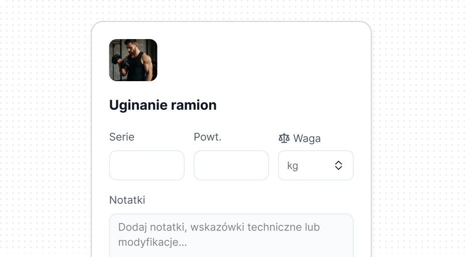 Serie i powtórzenia uginania ramion na biceps