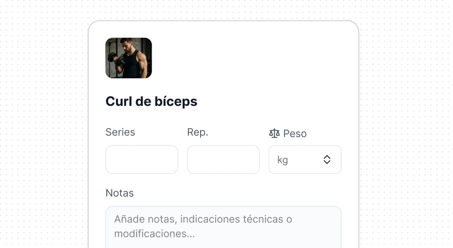 Series y repeticiones de curl de bíceps