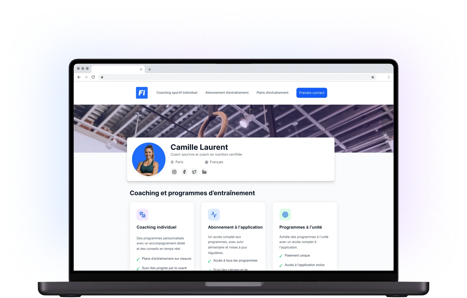 Site web de coach sportif généré automatiquement