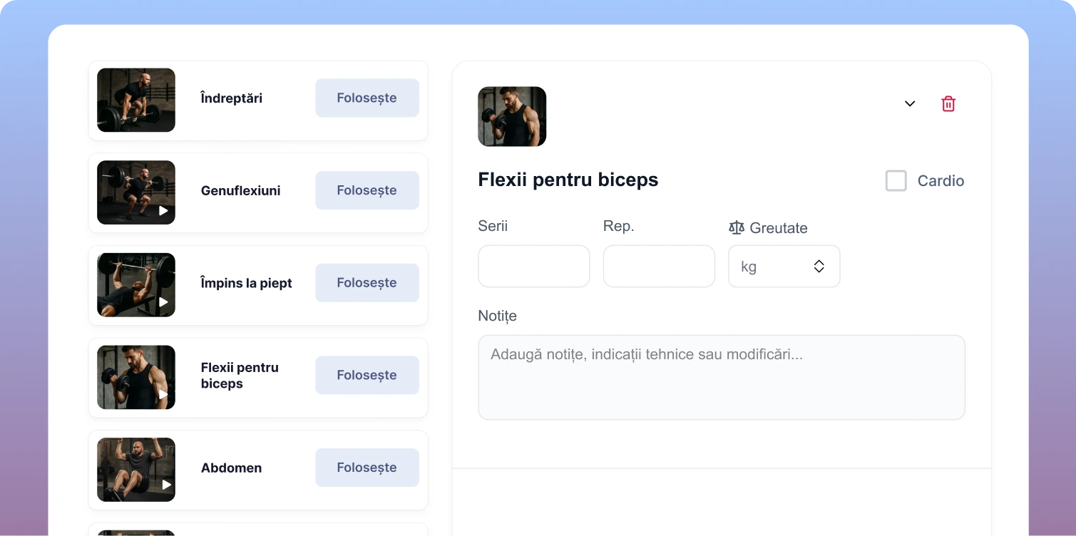 Software gratuit de creare a planurilor de antrenament pentru antrenori personali