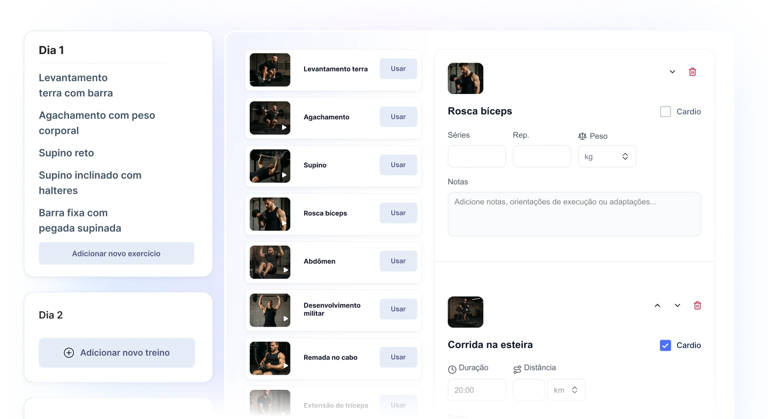 Software para personal trainers montarem treinos