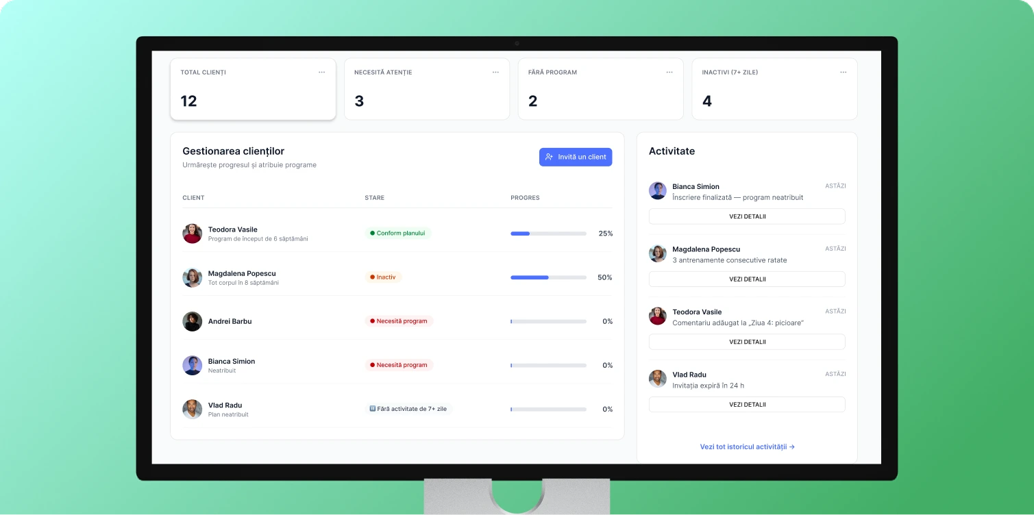 Software pentru antrenori personali disponibil gratuit