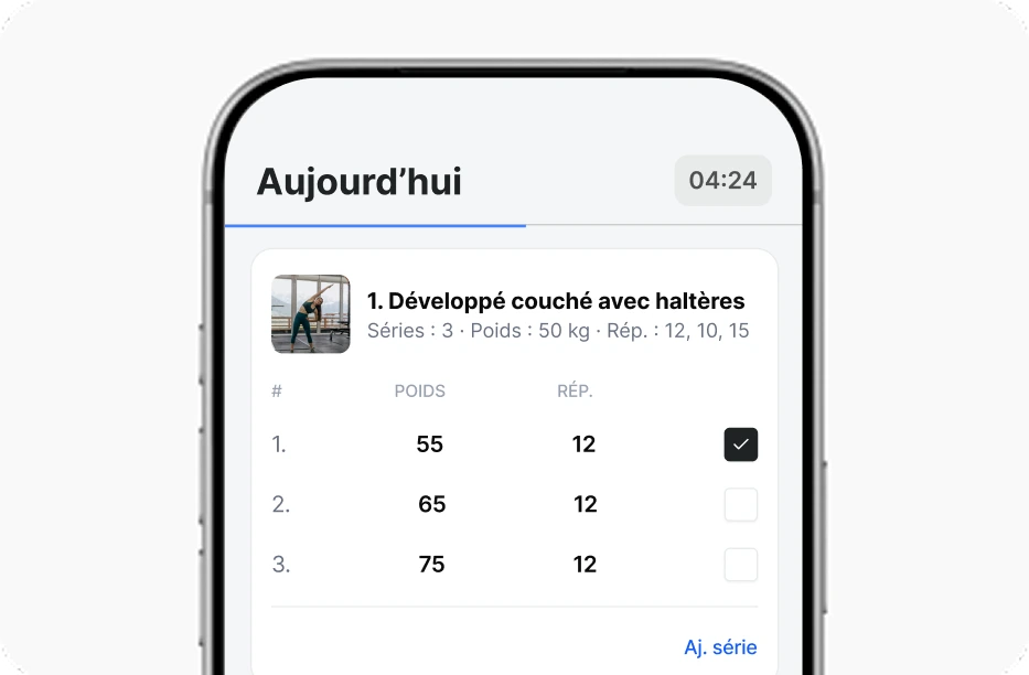 Suivi des exercices dans l'application FitClients