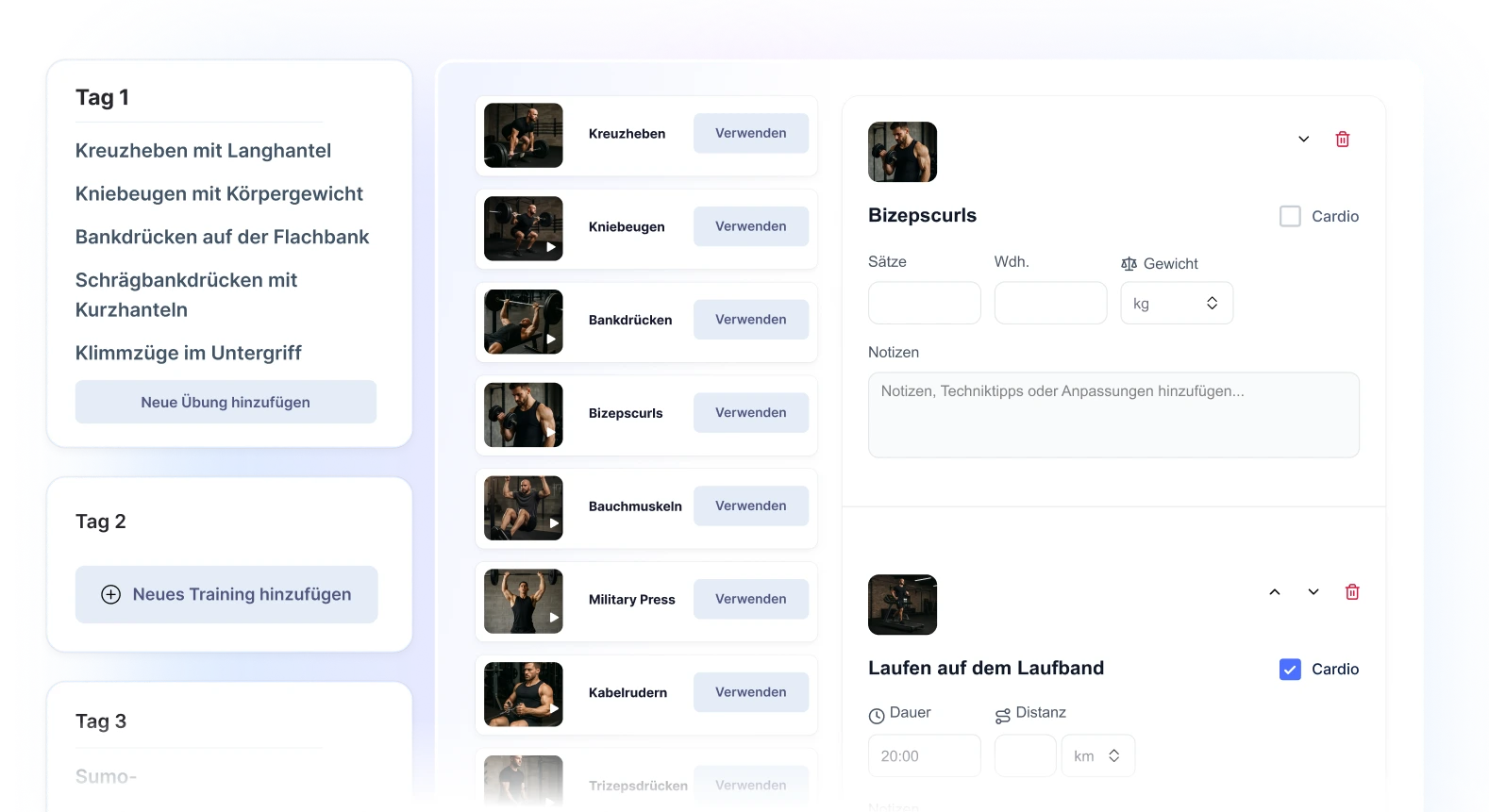 Trainingsplan-Software für Personal Trainer