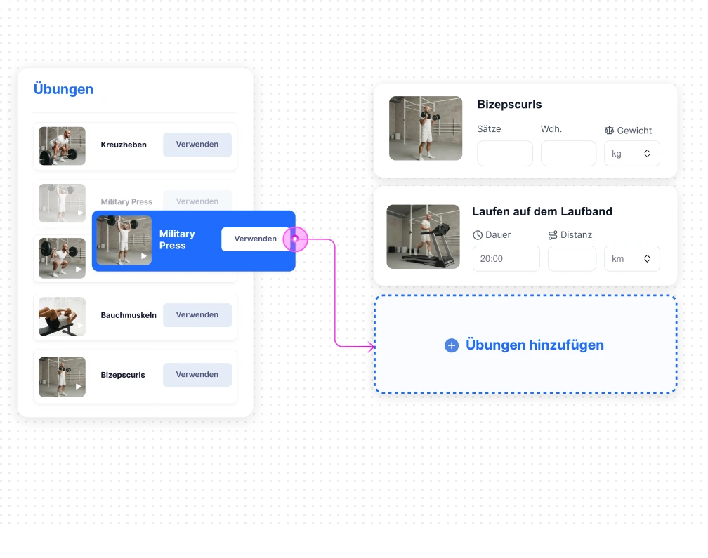Trainingsplan-Software mit Drag-and-drop für Personal Trainer