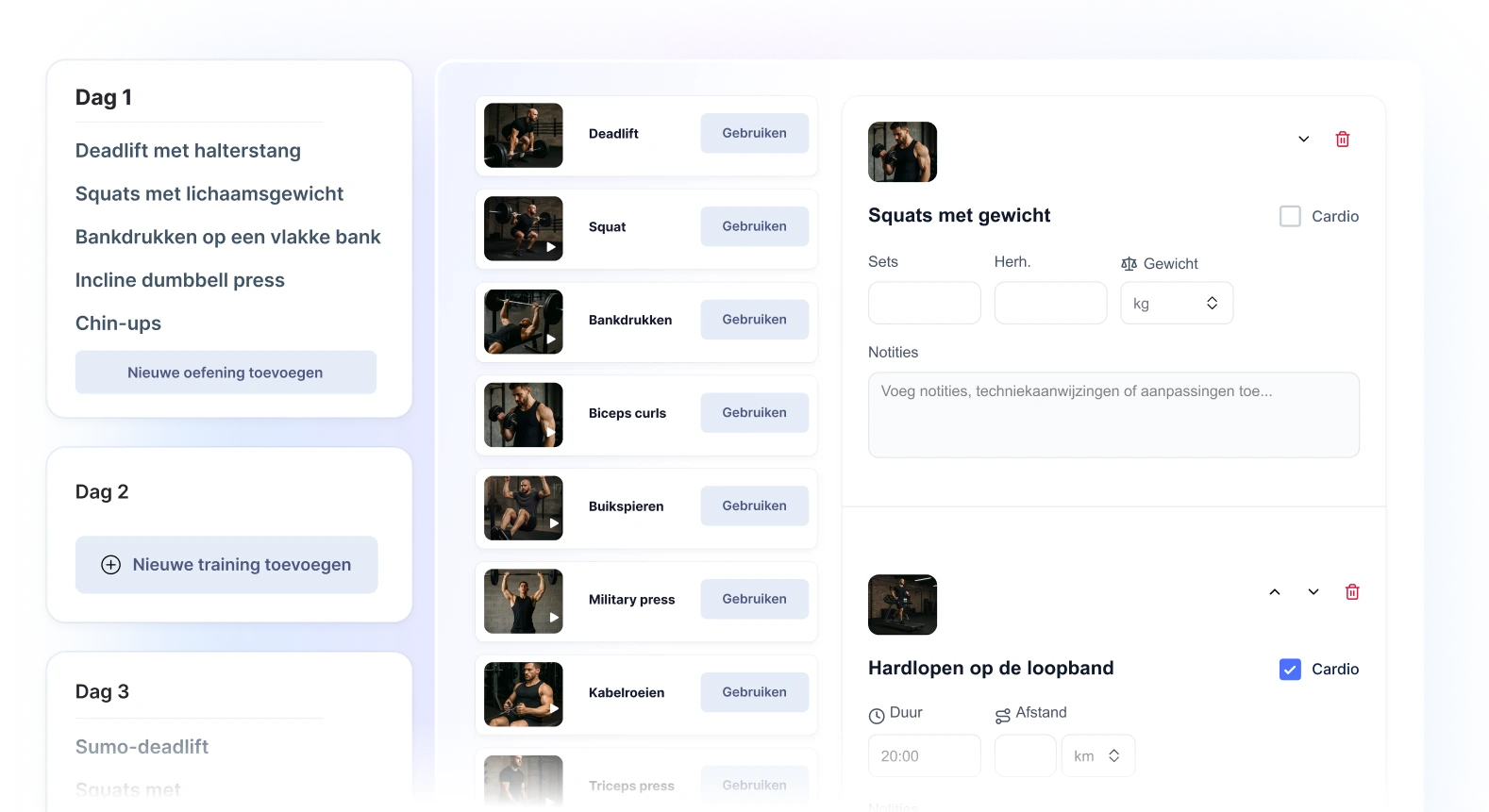 Trainingsschemasoftware voor personal trainers