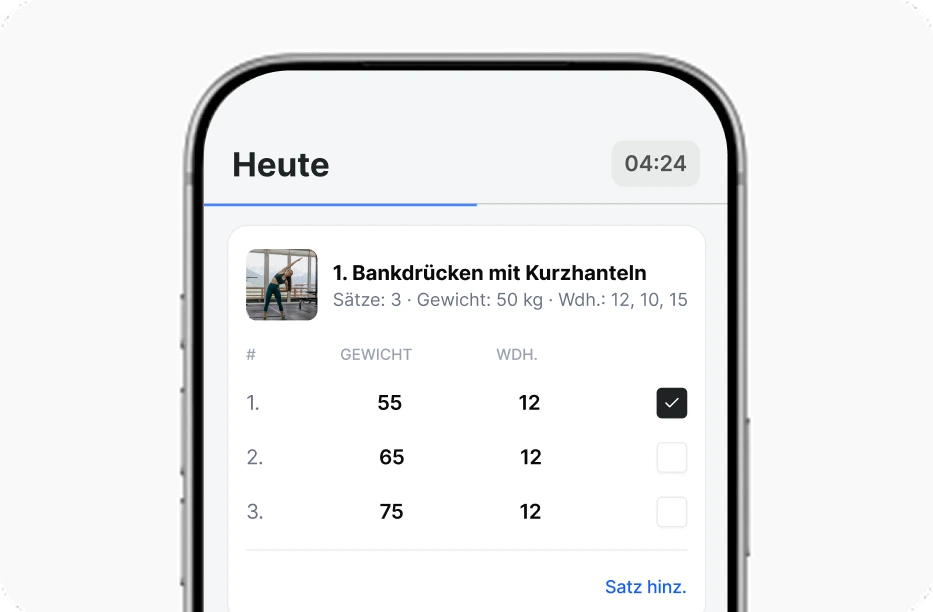 Übungen in der FitClients-App verfolgen